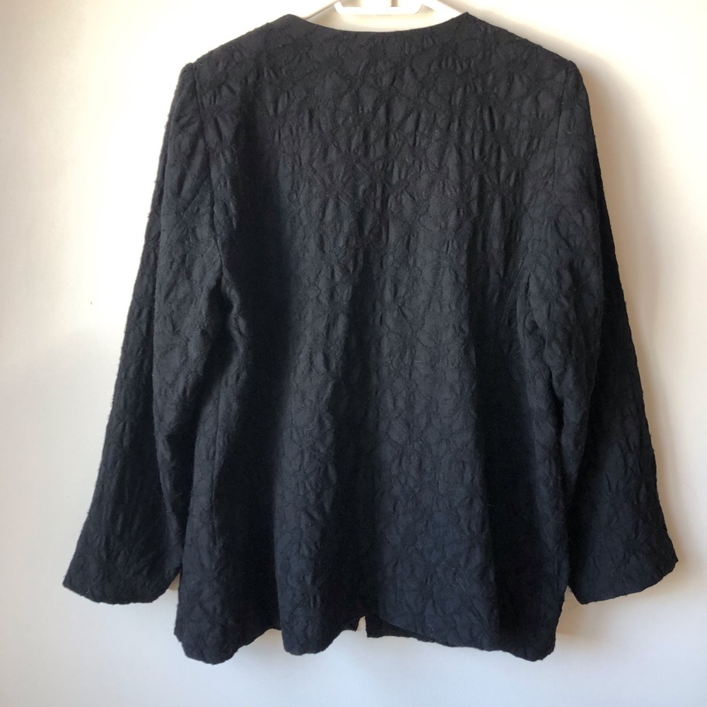 Eileen Fisher Black Textured Women's Jacket - Picture 6 of 8